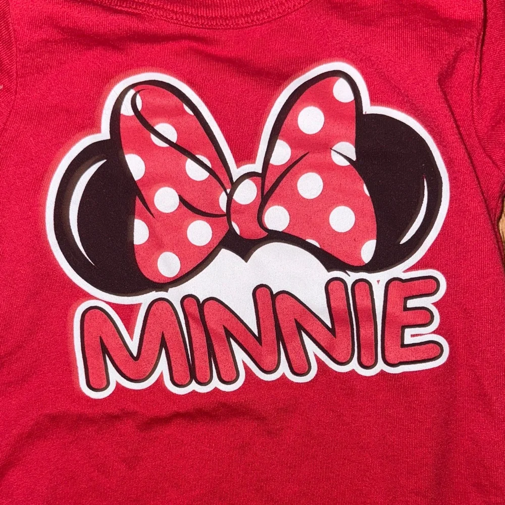 Jumping Beans Red Minnie Mouse Bodysuit with Denim Shorts
